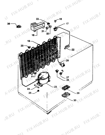 Взрыв-схема холодильника Zanussi ZCF370 - Схема узла Cooling system 017